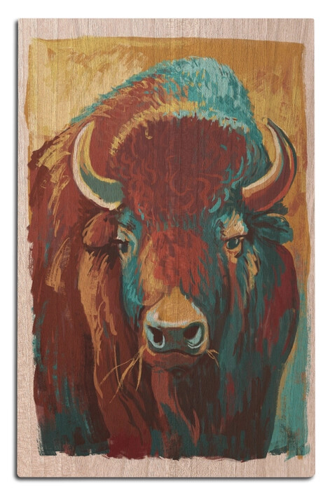 Vivid Wood Bison Sign