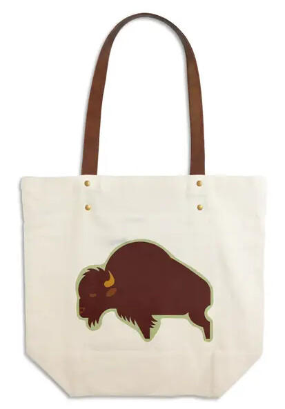 Geometric Bison Tote Bag