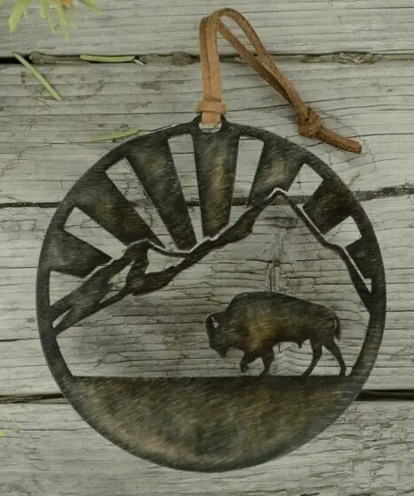 Bison Mountain Bronze Ornament