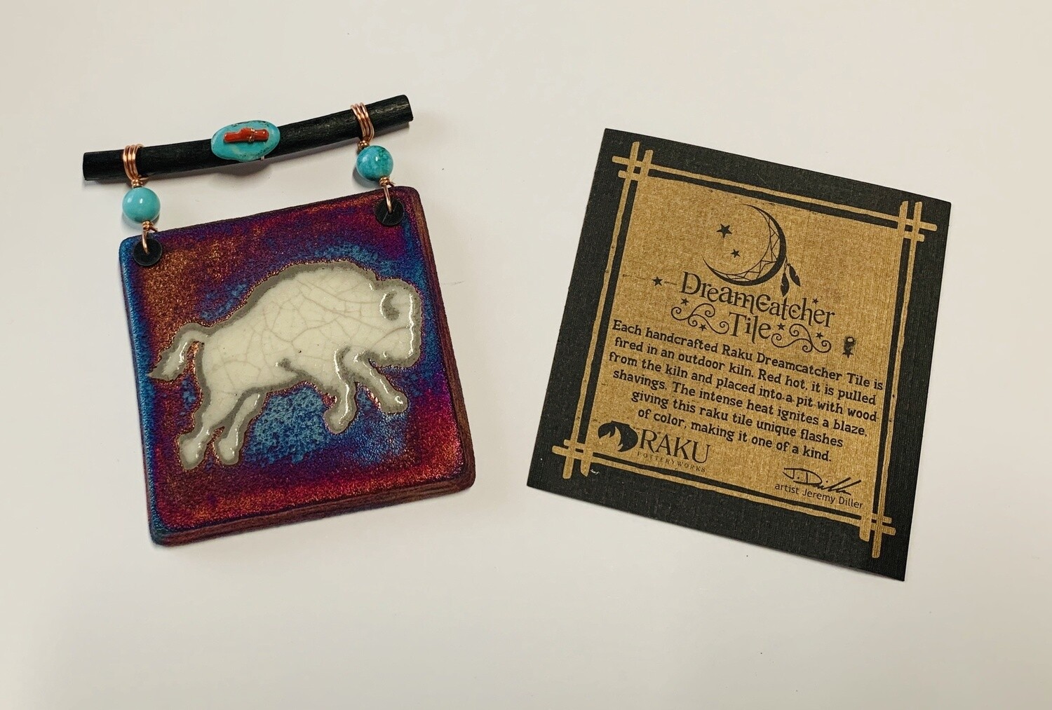 Raku Dreamcatcher Tile