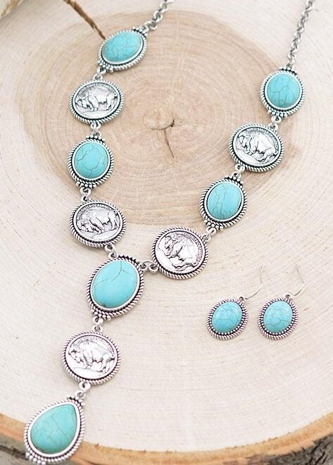 Buffalo Coin Necklace set
