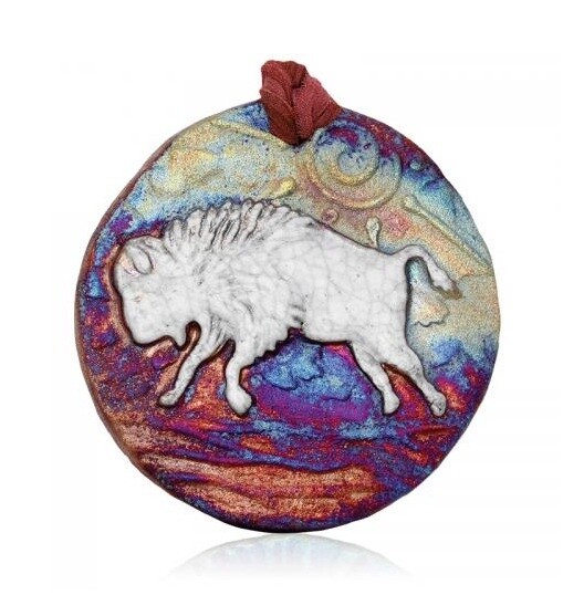 Raku Medallion Ornament