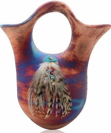 Raku Adorned Wedding Vase