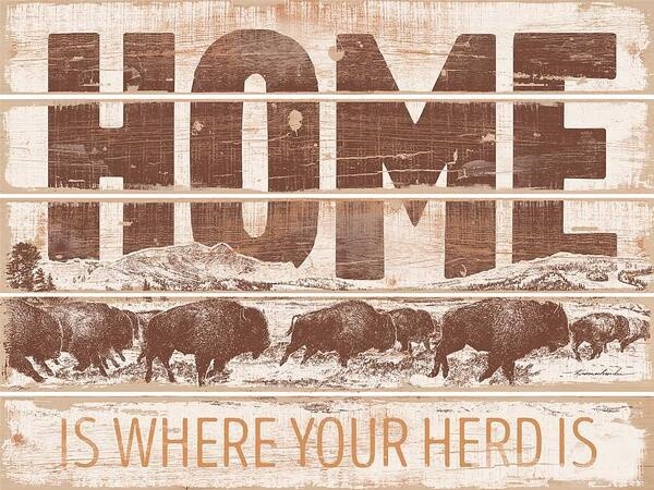 Bison Herd 18x14 Pallet Sign