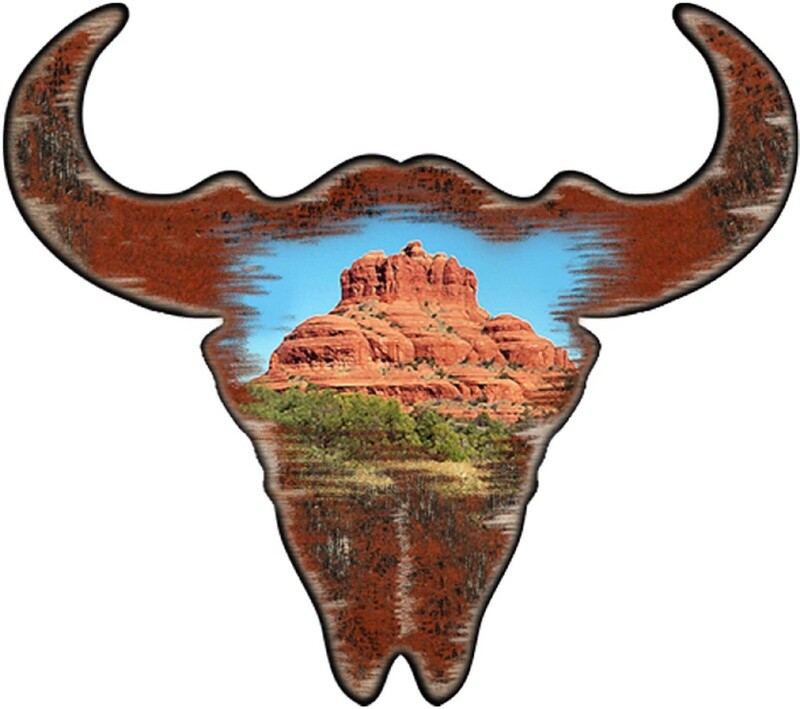 Buffalo Skull Wood Ornament