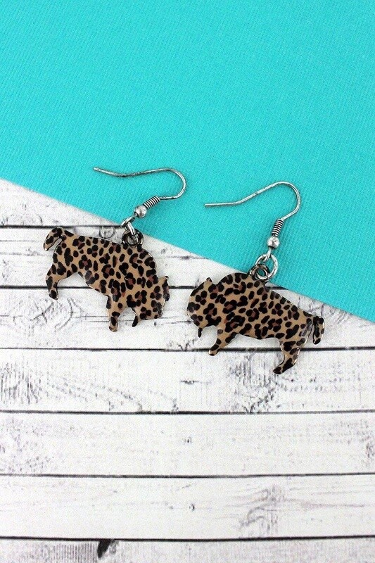 Leopard Bison Earrings