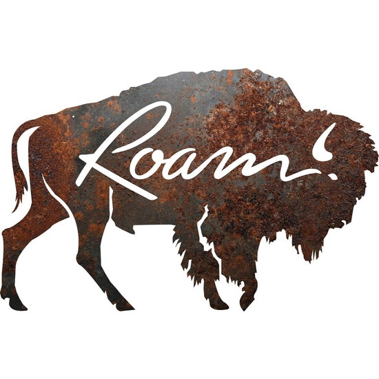 Buffalo Roam Rustic Metal Sign