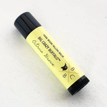 Bison Tallow Lip Balm, Color: Yellow, Flavor: Citrus Grove