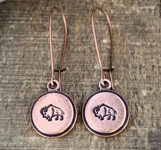 Sm Bison Earring, Color: Copper