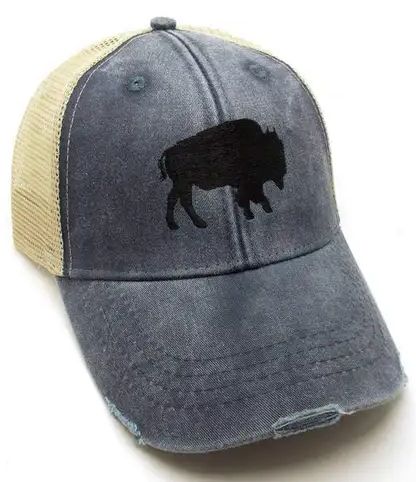 Bison Trucker Hat, Color: Blue