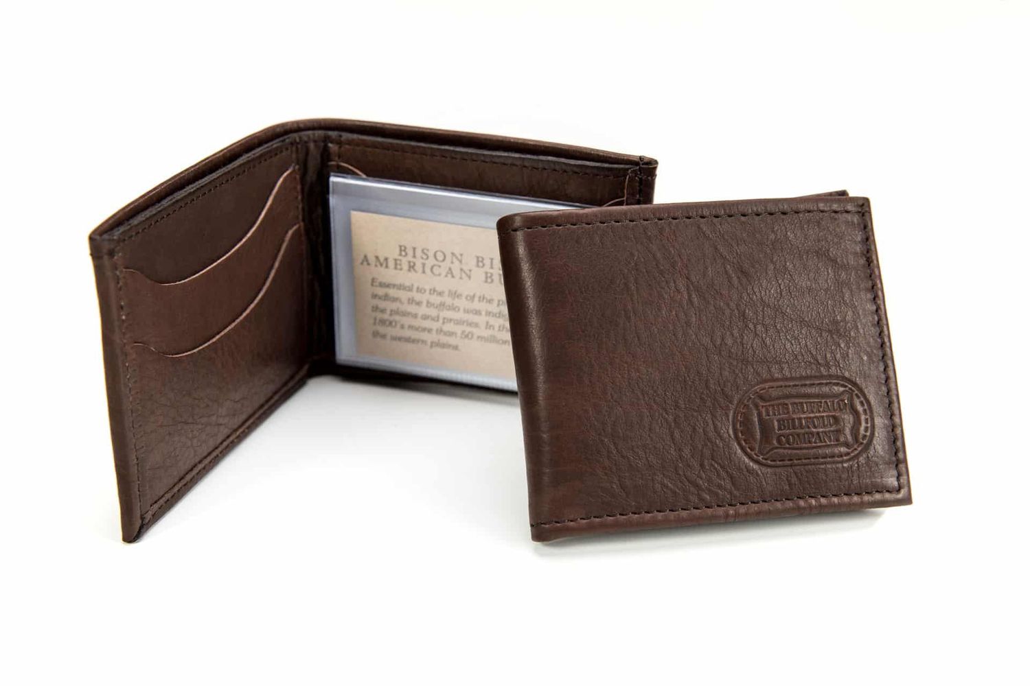 Buffalo Leather Bifold, Color: Brown