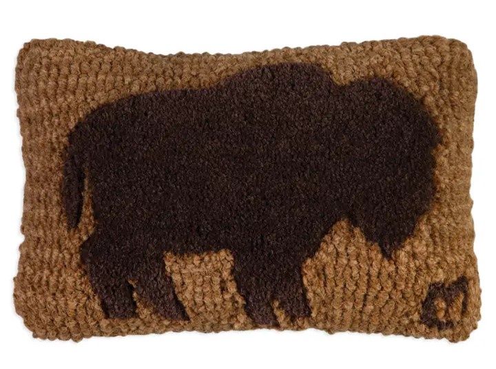 Buffalo Pillow, Size: 8&quot;x12&quot;, Color: Brown
