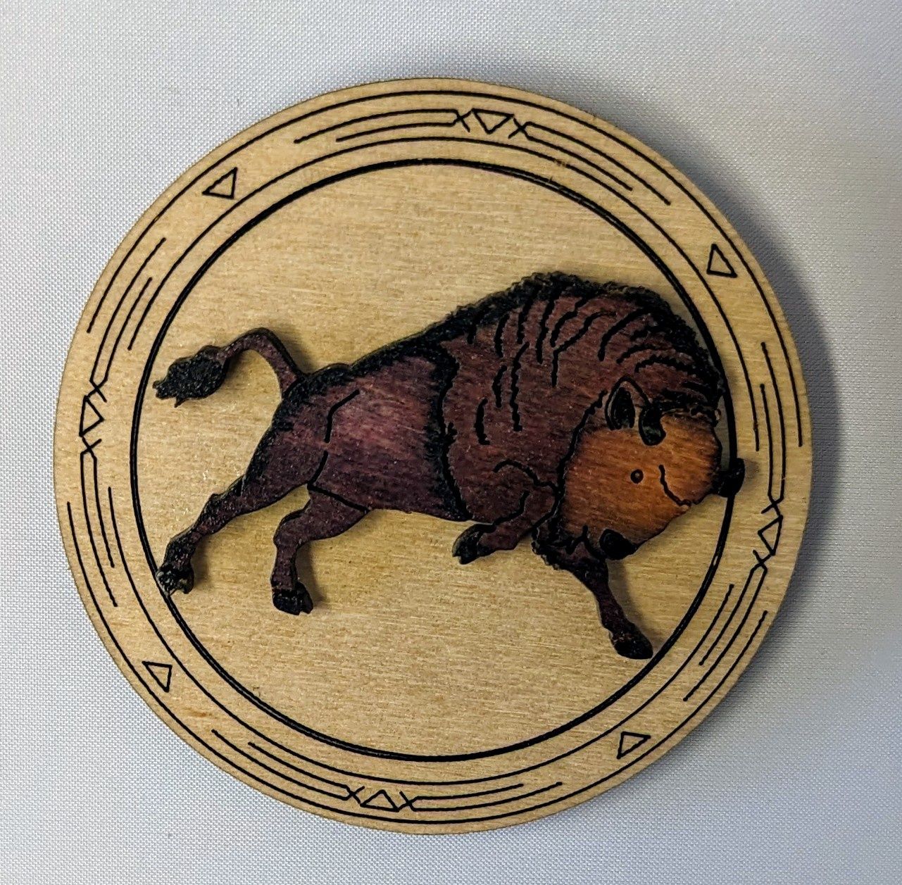 Bison 2.5 Wood Magnet