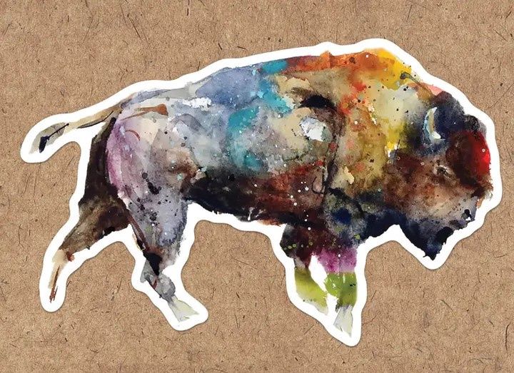 Vibrant Bison Sticker