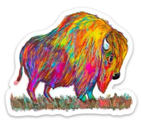 Painted Buffalo Sticker