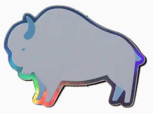 White Buffalo Holographic Sticker
