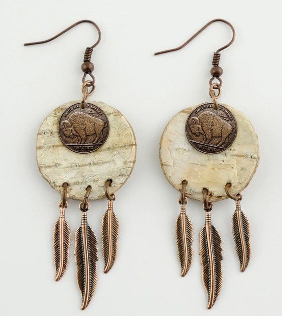 Birch &amp; Buffalo Coin Earrings