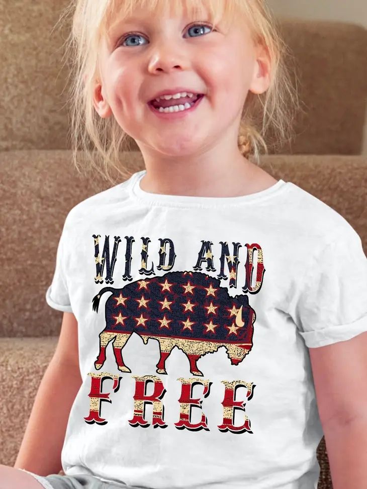 Wild and Free Americana, Color: White, Size: 2T