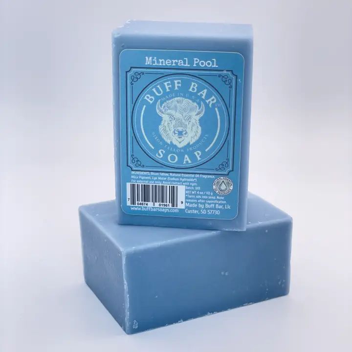 Pure Bison Tallow Soap Bar, Scent: Mineral Pool