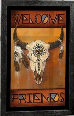 Bison Skull Stained Glass