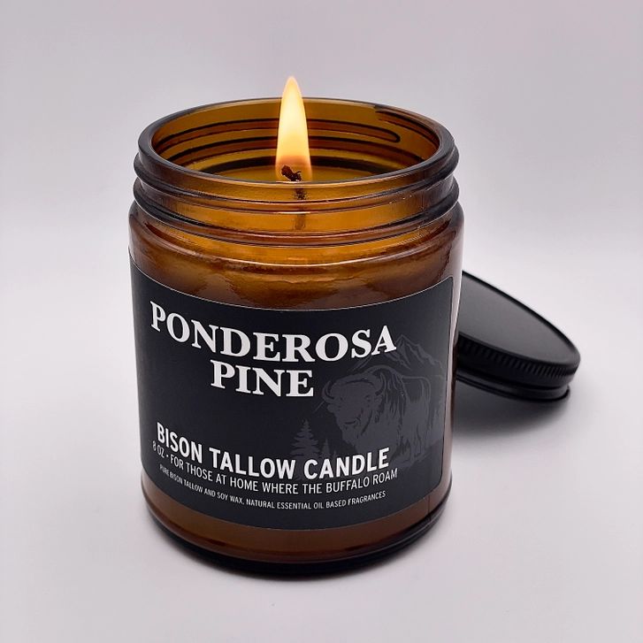 Bison Tallow Candle, Scent: Ponderosa Pine