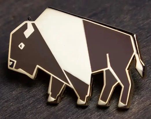 Brown Bison Enamel Pin