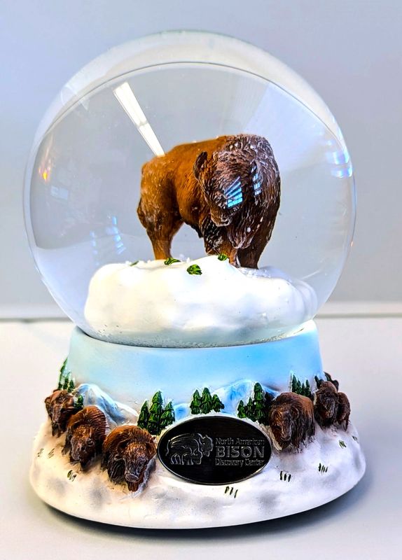 Bison Musical Snow Globe 100mm