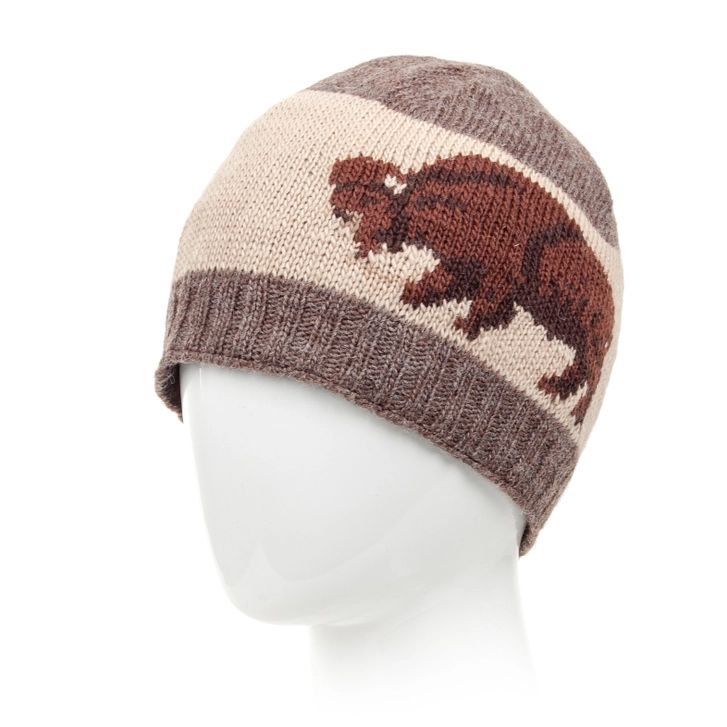 Knit Buffalo Beanie, Color: Stone