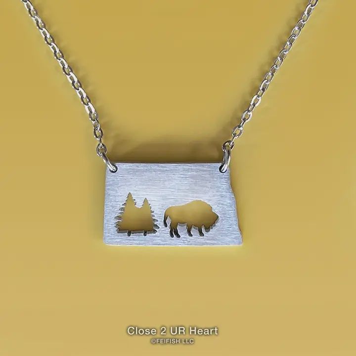 ND State Map Necklace