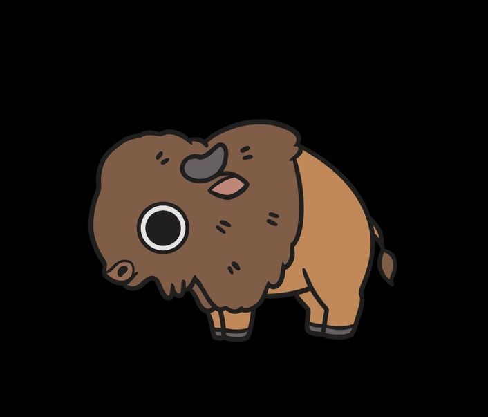 Bison Enamel Lapel Pin