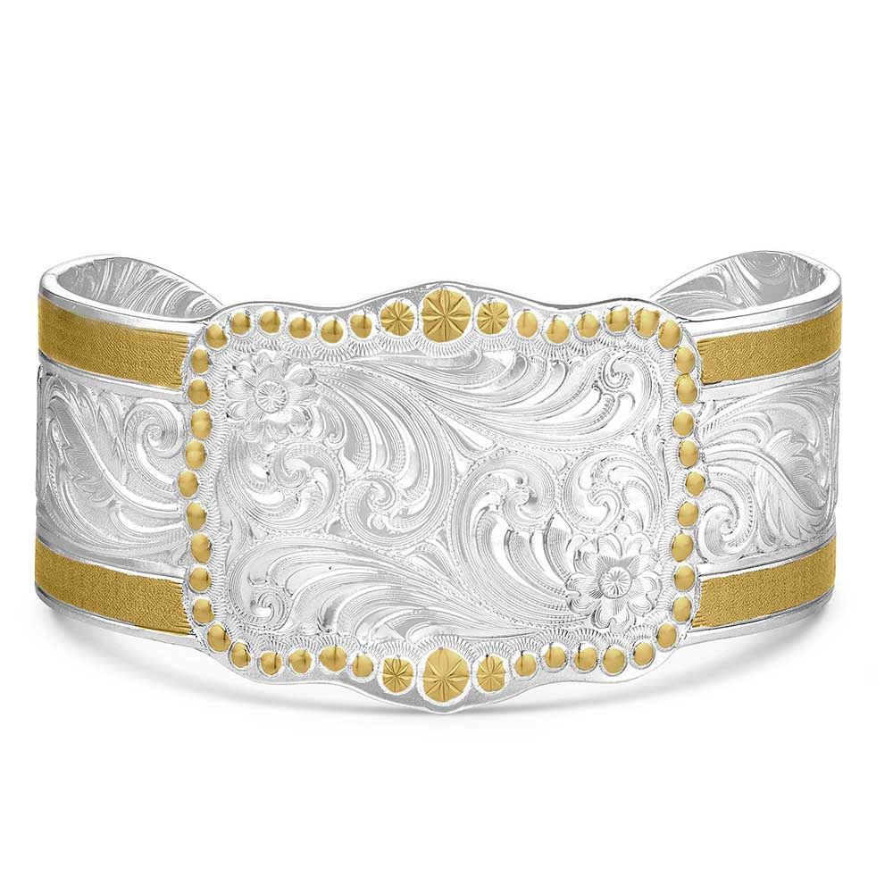 Two-Tone Trophy Buckle Bracelet