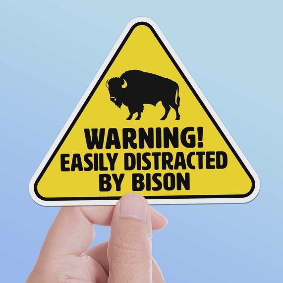 Easily Distracted By Bison Sticker