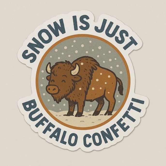 Snow is Buffalo Confetti Sticker
