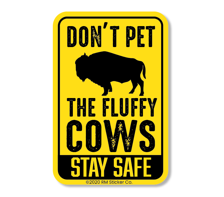 Fluffy Cow Sign Sticker
