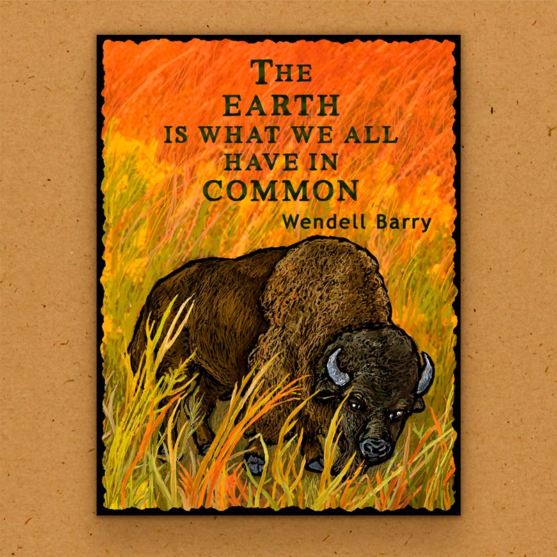 Handmade Magnet - Nature Quote - Buffalo