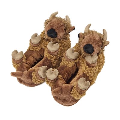 Bison Hugs | Kids' Plush Slippers with Grippers