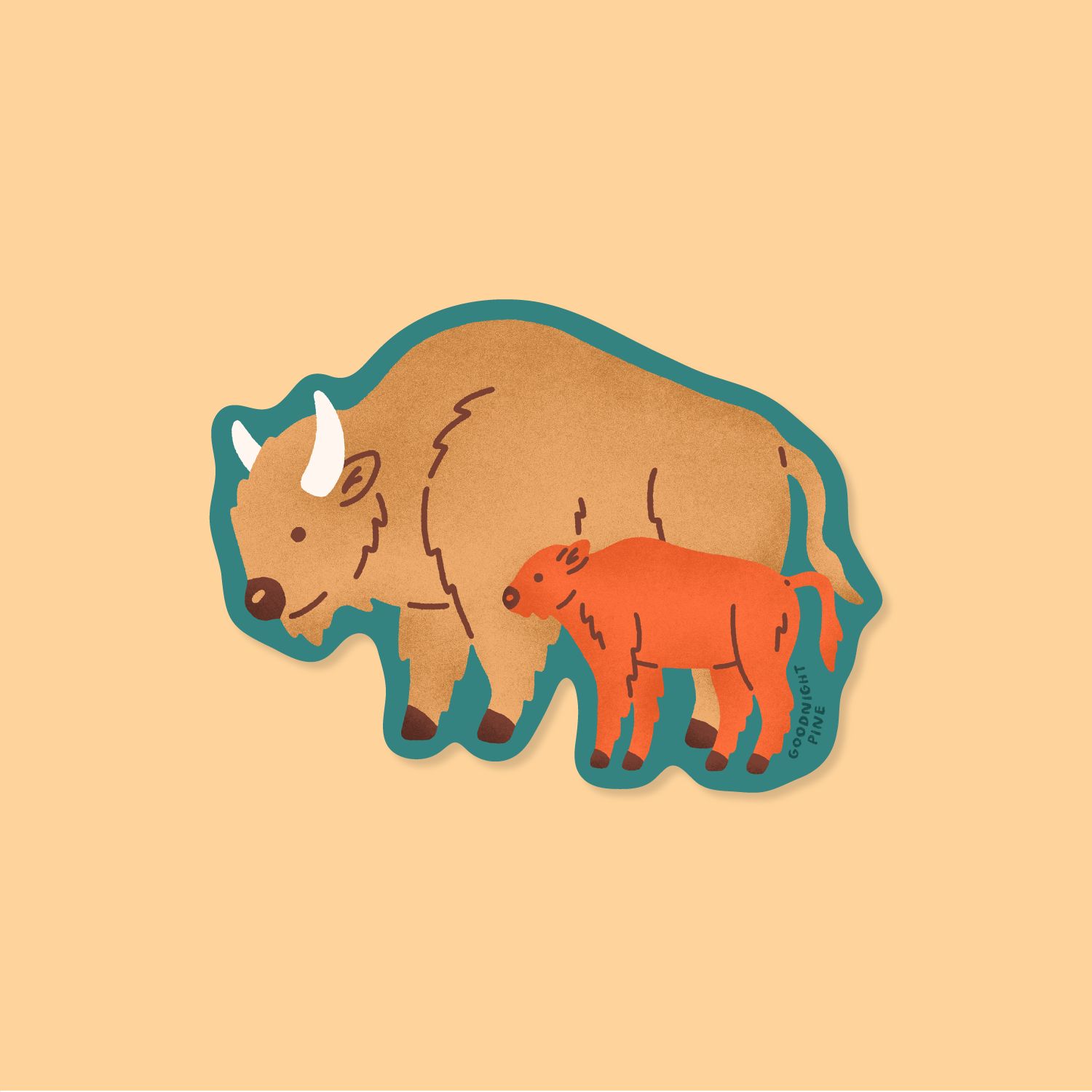 Bison &amp; Red Dog Sticker