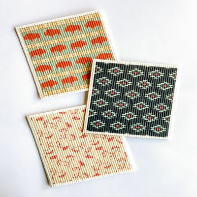 Western Americana Swedish Dishcloth Set | Reusable Kitchen Cleaning Cloths