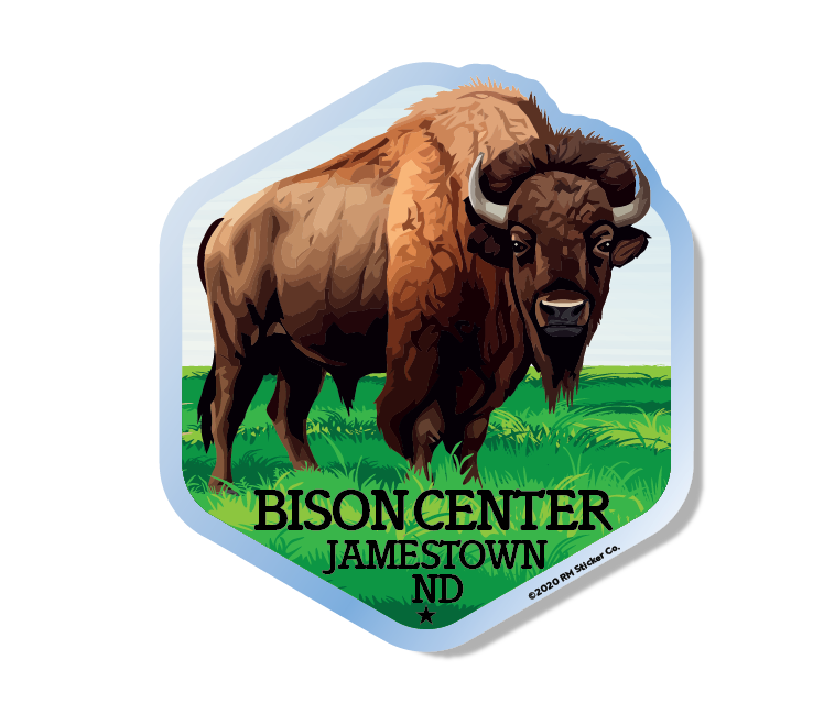 Bison Hexagon Sticker