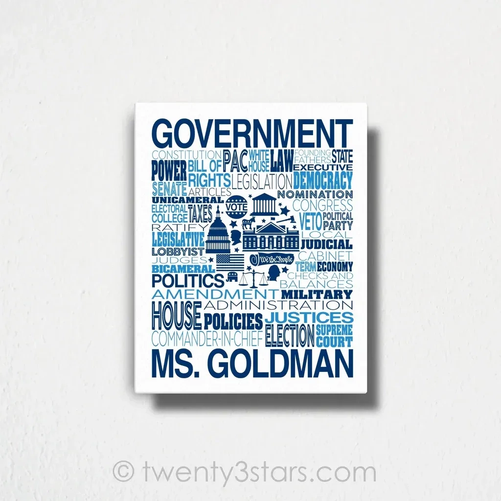 Government Typography Wall Art
