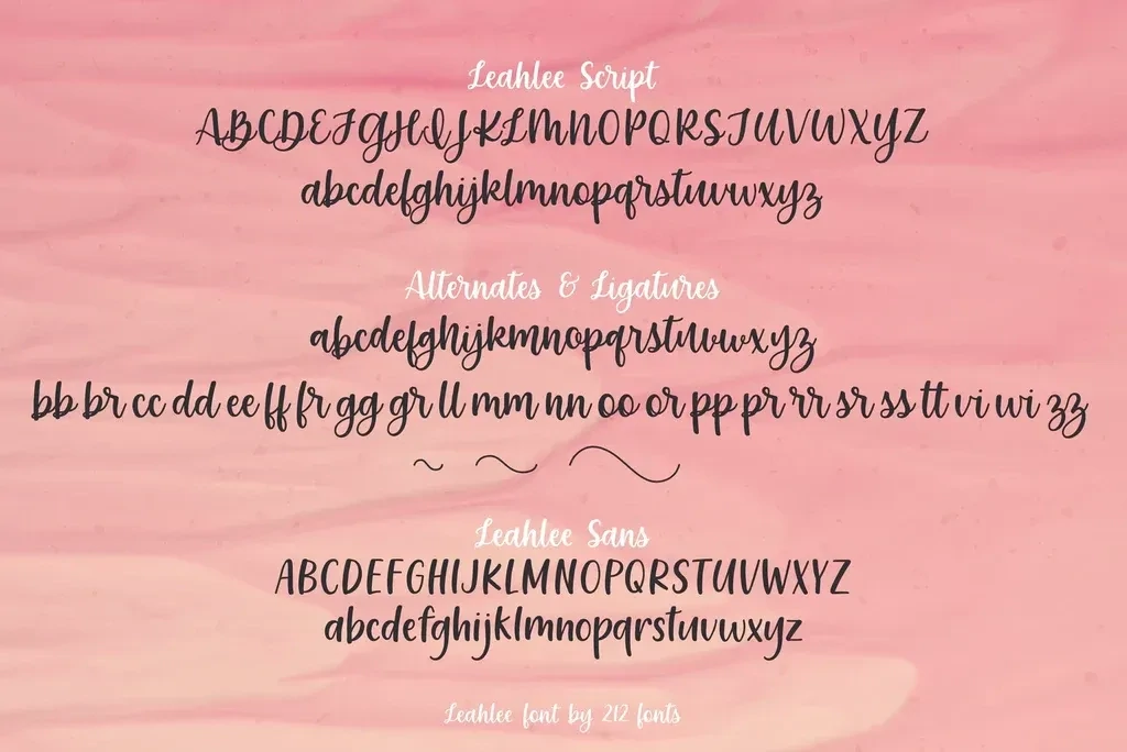 Leahlee Script and Sans Handwritten Font Family (OTF) - by 212fonts
