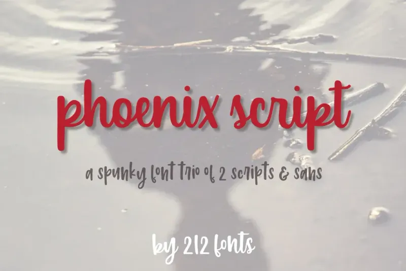 Phoenix Script and Sans Handwritten Font Family Trio (OTF) - by 212fonts