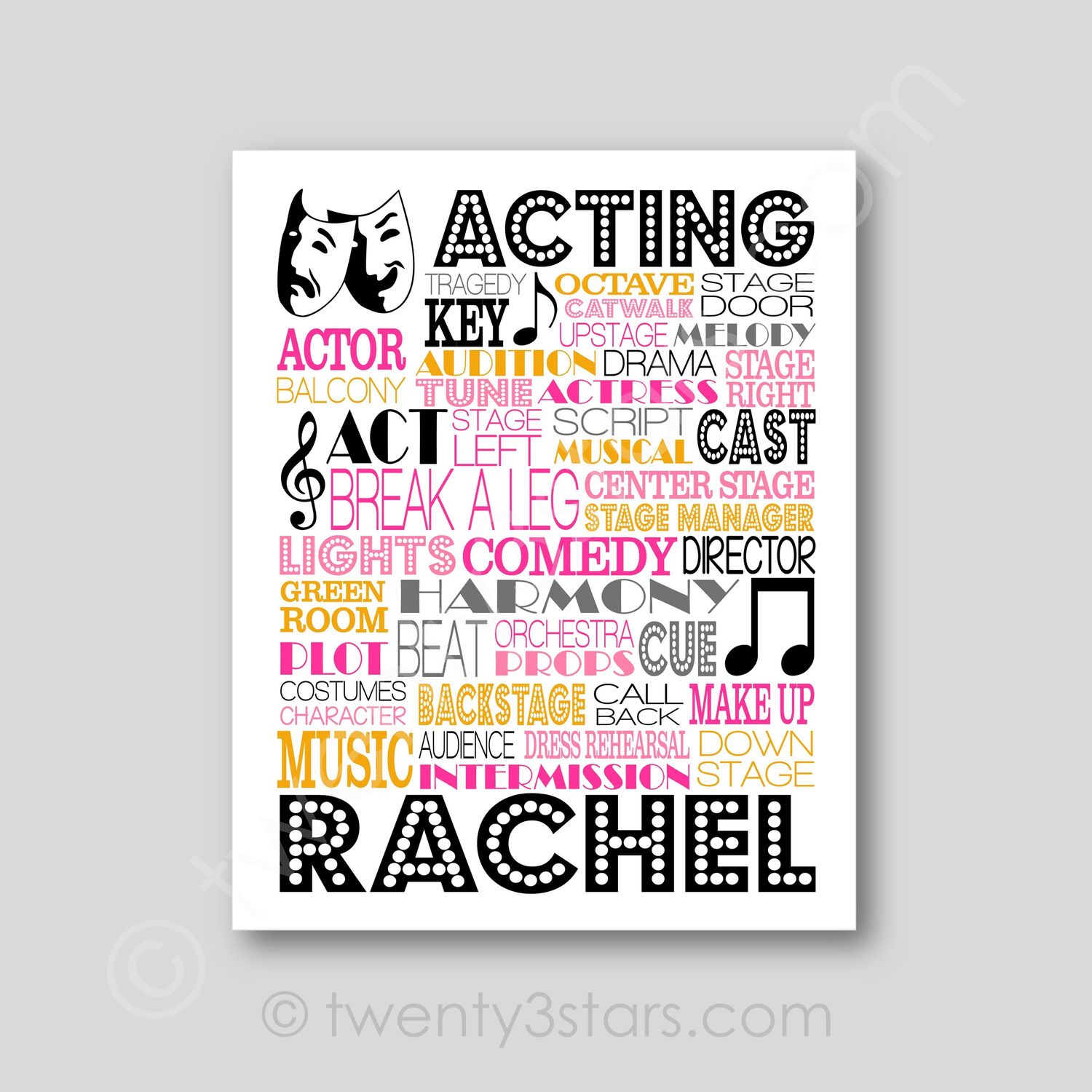 Actor Theater Acting Typography Wall Art