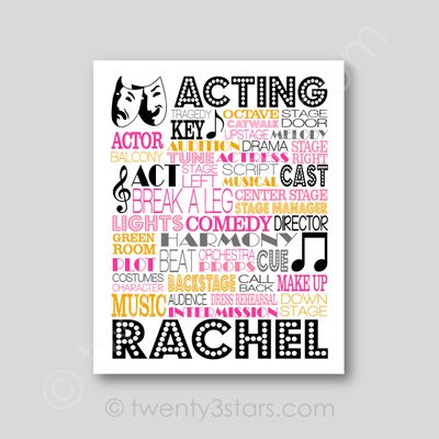 Actor Theater Acting Typography Wall Art
