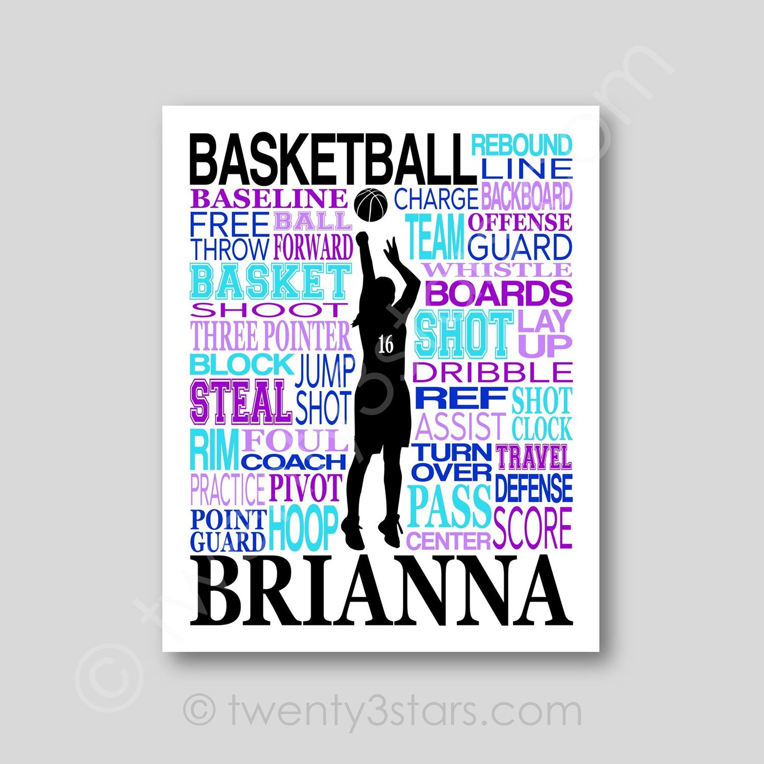 **SAMPLE** Sports Art Typography Wall Art