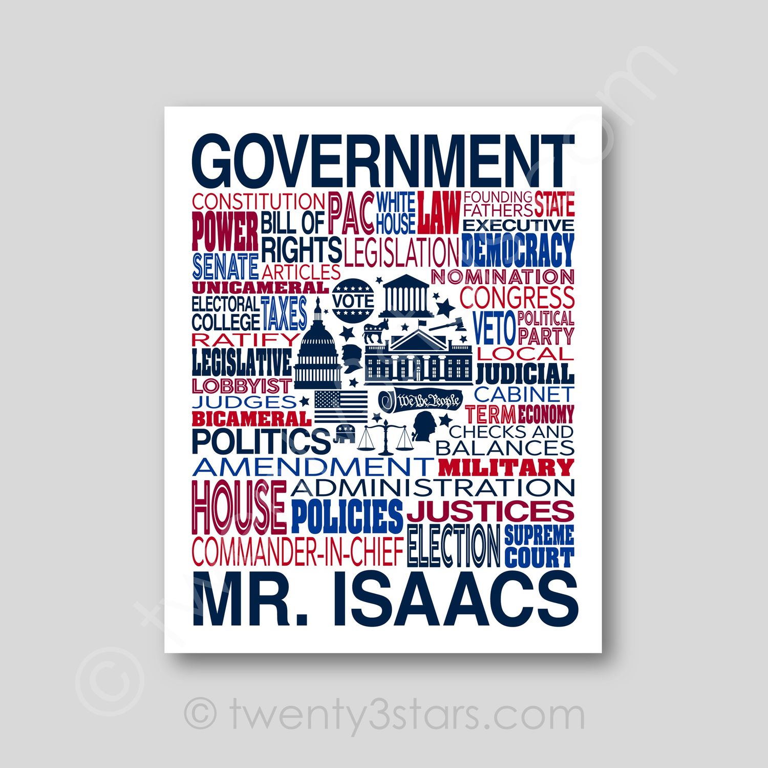 Government Typography Wall Art