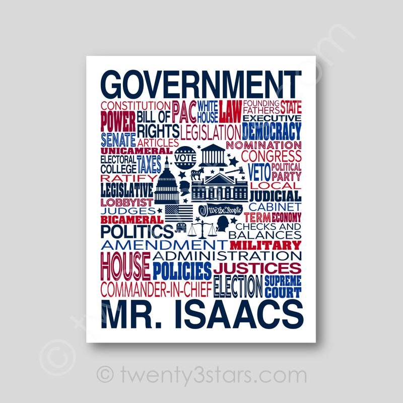 Government Typography Wall Art