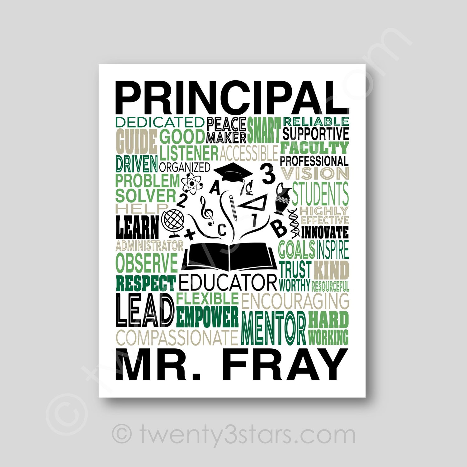 Principal Typography Wall Art
