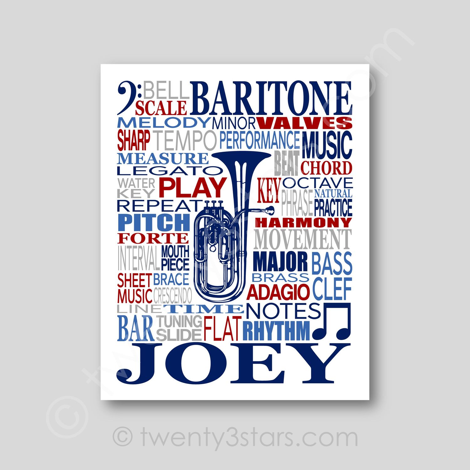 Baritone Typography Wall Art