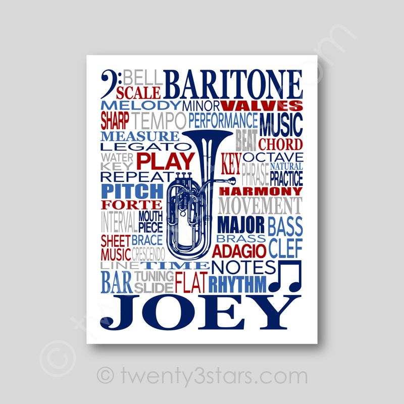 Baritone Typography Wall Art